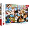 Trefl - Famiglia di Gatti - Puzzle 500 Pezzi - Gatti, Puzzle Moderno Fai Da Te, Intrattenimento Creativo, Divertimento, Puzzle Classici con Animali, per Adulti e Bambini dai 10 Anni