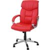 Mendler Sedia da ufficio HWC-A71, sedia girevole executive, Pelle finta ~ rosso