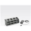 Zebra Stazione di ricarica, stazione di ricarica a 8 pieghe, ricarica batterie standard e prolungate, adattatore di rete incluso. Cavo di rete adatto (cablato)