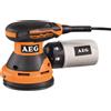 TTi AEG EX 125 ES Orange Levigatrice rotorbitale elettrica professionale, 300 watt, superficie di levigatura 125 mm, velocità variabile, sistema di aspirazione della polvere