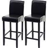 Mendler set di 2 sgabelli da bar HWC-C33, sgabello da bar, legno ~ nero, gambe scure, pelle