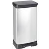 Curver Cestino a pedale Curver Deco rettangolare 50L argento