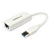 StarTech.com Adattatore Lan da USB 3.0 a Gigabit Ethernet - Adattatore di rete NIC 10/100/1000 - USB SuperSpeed a RJ45 maschio/femmina - Adattatore di rete - USB 3.0 - Gigabit Ethernet - Bianco