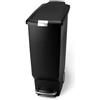 simplehuman Cestino a pedale stretto da 40 litri, plastica nera - 16,5x16,5x28 cm; CW1361