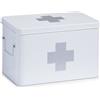 ZELLER 18119 Scatola per medicinali in metallo bianco - 32 x 19,5 x 20 cm / Contenitore per medicinali