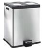 Vepa Bins EKO - Pattumiera a pedale Rejoice Recycling 30+30 litri - Acciaio inox Plastica - Acciaio inox opaco