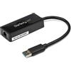 StarTech.com Adattatore Lan USB 3.0 SuperSpeed a Gigabit Ethernet con porta USB - Adattatore di rete NIC 10/100/1000 RJ45 - St/Bu - Nero - Adattatore di rete - USB 3.0 - Gigabit Ethernet - Nero - per P/N: TB33A1C