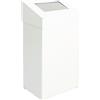 V-Part - Cestino dei rifiuti con coperchio a pressione da 50 litri - Alluminio verniciato a polvere - Bianco