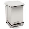 V-Part - Bidone industriale a pedale 27 litri - Acciaio inox - Acciaio inox opaco