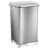 POV V-Part - Bidone industriale a pedale da 45 litri - Acciaio inox - Acciaio inox opaco