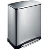Eko-Europe EKO - Cestino a pedale E-Cube Recycling 28+18 litri - Acciaio inox Plastica - Acciaio inox opaco