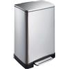 Eko-Europe Cestino rettangolare a pedale da 40 litri, EKO - Acciaio inox opaco