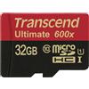 Transcend Ultimate series TS32GUSDHC10U1 - Scheda di memoria flash - 32 GB - UHS Classe 1 / Classe 10 - SDHC UHS-I