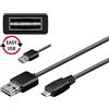 Goobay 96023 EASY Cavo di sincronizzazione e ricarica USB 3 m, nero, 3 m - Spina USB 2.0 Easy (tipo A) > Spina USB 2.0 Micro (tipo B)