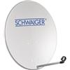 Schwaiger Specchio Sat 80cm, alluminio, rotondo grigio chiaro