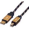 ROLINE Cavo USB 2.0 ROLINE GOLD, tipo A-B, in blister, 1,8 m