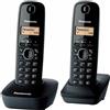 Panasonic Telefono cordless duo dect nero Panasonic KX-TG1612FRH