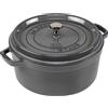 STAUB - Cocotte con coperchio - 26 cm di diametro - 5,25 L - rotonda - grigio grafite
