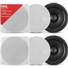 Pyle Altoparlante da soffitto Pyle da 13,3 cm, altoparlante da soffitto da 150 W, altoparlante da soffitto, altoparlante da parete, altoparlante per schermo piatto, sistema di montaggio, altoparlante tweeter