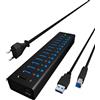 ICY BOX Hub 13-Port IcyBox USB 3.0 IB-AC6113 mit USB Ladeanschluss