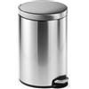 DURABLE Cestino cilindrico con pedale in acciaio inossidabile 12L , Argento, 340123