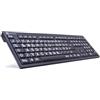 LogicKeyboard XL Print PC Slim Line NERO - Tastiera - USB - Tedesco - Bianco su nero - con LogicLight