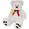 MONZANA® Orsacchiotto di Peluche L - XXXL 50-175 cm Pelo Morbido Fiocco Impronta delle Zampe Pupazzo Gigante Orsetto Orso Gigante Idee Regalo Orsacchiotti Teddy Bear Regali Pupazzi