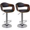 vidaXL Sgabello da bar 2 pezzi. Bentwood e Similcuoio