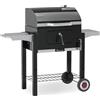 LANDMANN Dorado Grill a carbonella Coperchio a doppia parete Display della temperatura Griglia e vassoio forato per la carbonella Grande scaldavivande 2 tavolini laterali