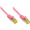 Good Connections Cavo patch RJ45 con cavo grezzo Cat.7 e protezione del capocorda (RNS®), S/FTP, PiMF, senza alogeni, 600MHz, OFC, magenta, 50m, Buono