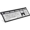 Logickeyboard XL Print - Dimensioni reali (100%) - Cablato - USB - QWERTZ - Schwarz - Weiß