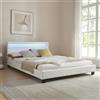 corium Letto imbottito LED 'Paris' 140x200cm bianco