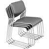 pro.tec Set di 4 sedie da conferenza ergonomiche impilabili in metallo con rivestimento in Pelle finta grigio