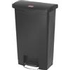 Slim Jim Cestino per alimenti Rubbermaid Slim Jim con pedale anteriore, nero, 50 litri