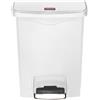 Rubbermaid 1883555 Cestino della spazzatura a pedale Rubbermaid Slim Jim, 30 litri, bianco