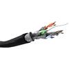Goobay Cavo di rete CAT 6 per esterni, S/FTP (PiMF), nero, 100m