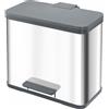 Hailo Separatore di rifiuti a pedale Hailo Öko trio plus L, 3x9 L, acciaio inox in acciaio inox e plastica, chiusura ammortizzata, - 1 pezzo (0633-200)
