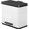 Hailo 0633-230 Separatore di rifiuti a pedale Öko Trio Plus L - 3 x 9 l, bianco
