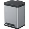 Hailo 0622-220 Separatore di rifiuti a pedale Hailo Öko duo plus M, 2x9 L, argento