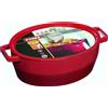 PYREX Slow Cook Casseruola ovale, con coperchio, lunghezza 330 mm, rosso