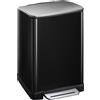 EKO - Cestino a pedale E-Cube 40 litri - Acciaio inox Plastica - Nero, acciaio inox opaco