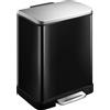 EKO - Cestino a pedale E-Cube 20 litri - Acciaio inox Plastica - Nero, acciaio inox opaco
