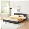 corium Letto matrimoniale imbottito 'Albacete' 160x200cm Struttura letto rete a doghe nero