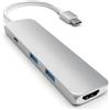 Satechi Adattatore sottile in alluminio Type-C 4K argento USB-C 4 in 1
