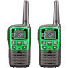 Midland XT30 - 2 Radio Ricetrasmittente per la famiglia, Walkie Talkie senza licenza con 16 Canali PMR 446, fino a 6 km di portata, autonomia 5 h, colore verde - Set di 2 Radio 2, 2 clip d'aggancio a cintura