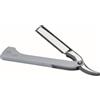 Becker Manicure Rasoio dritto con lama intercambiabile, design argento opaco