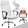 Casaria Sedia da Ufficio Girevole Ergonomica Schienale Alto Regolazione Altezza Seduta 46-60 cm Funzione Basculante Supporto Lombare e Poggiatesta Sedie da Scrivania
