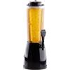 Relaxdays Colonnina per birra con rubinetto, A x L x P: 50 x 23 x 18 cm, capacità 2,5 l, colonnina trasparente, torre per birra, nera