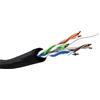 Goobay Cavo di rete CAT 6 per esterni, U/UTP, nero, 100 m - conduttore in rame (CU), AWG 23/1 (solido), guaina in polietilene (PE)