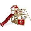 WICKEY Torre giochi Wickey SeaFlyer con altalena e sabbiera in rosso